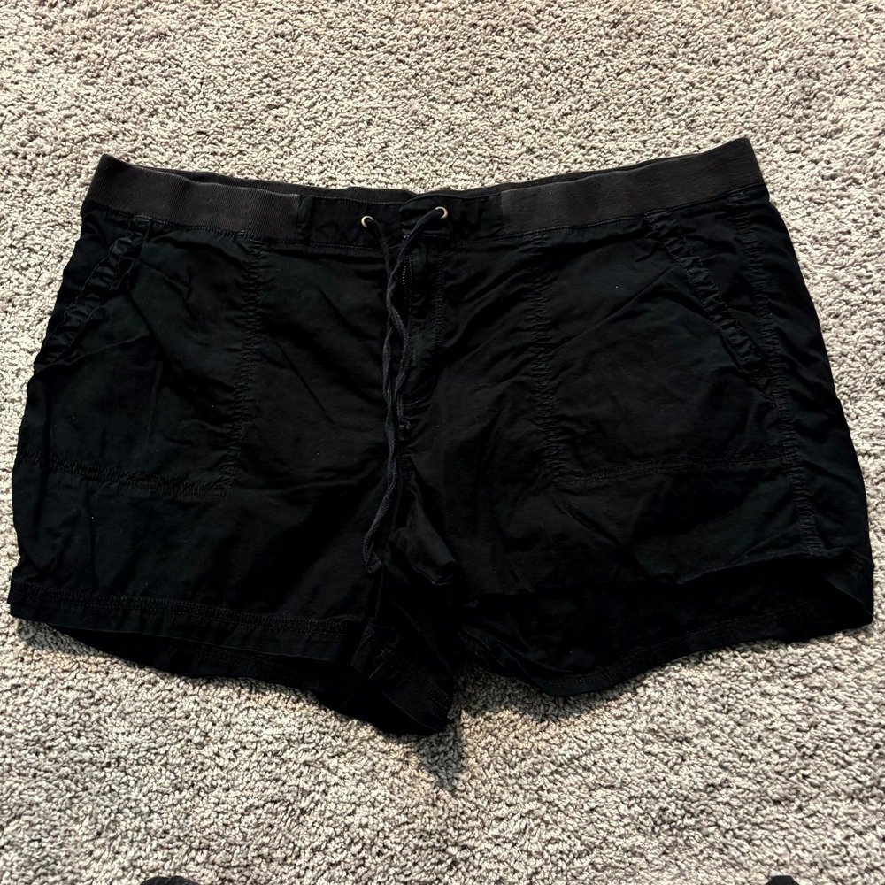 ANA A New Approach Women's Black Shorts Plus Size 2X Casual Drawstring Stretch
